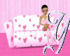 whitePink heart couch