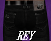 Rey Black Jeans Belted