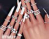$ White Nails + Rings