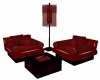 red pvc couch set