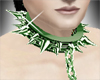 Green spike collar chain