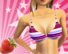 Purple Strips Bikini Top