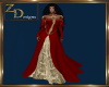 red&gold medieval gown
