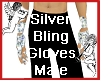 Silver Bling Gloves MALE
