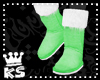 {K} Green Boots Fur