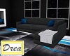Blue/ Black Couch
