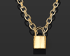 Gold Lock Chain Necklace