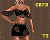 GOLD BLACK FLOWER DRESS