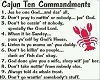 Cajun 10 Commandments