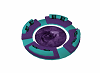 teal/purple round couch