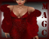 Burgandy fluffy fur