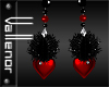 -V-FurRed Heart Earrings