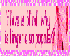 If Love Is Blind...