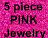 *KR-5 pc Hot Pink Jewel