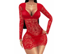 J*Red Short Lace Dress