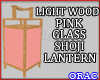 LW B Pink G Shoji Lamp