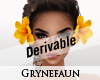 Derivable hair flower
