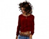 Cable Sweater Red