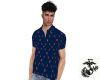 Geometric Blue GolfShirt