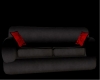 Black Couch w/ Red Satin
