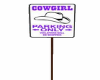 COWGIRL PARKING SIGN