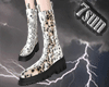 White leopard boots