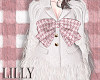 Ribbon fur coat white