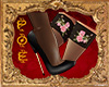 Pink roses heel+stocking