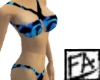 Blk/Blue Designed Bikini