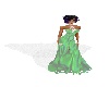 Green Satin Wedding Gown