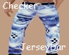 Checker Jeans Blue