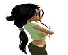 Black hair tied back