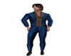 BLUE SUIT WITH LACE SHIR