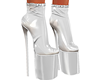 Latex White Boots