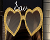 Gold Jewel Heart Glasses
