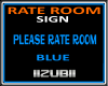 RATE ROOM Sign Blue