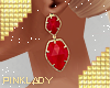 <P>Red Crystal Earrings