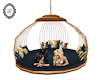 Golden Blue Cage Swing