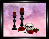 Skull, Rose, and Candles