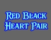 Red Black Heart Pair