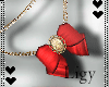Lg-Mani Red Bow Necklace