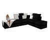 black white large couch