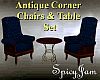antq Corner Chair Set Bl