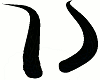 (K) Black and Grey Horns