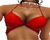 Red Twisted Bikini Top