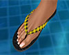 Yellow Flip Flop Plaid F