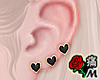 蝶 Black Heart Earrings