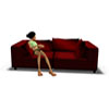 Red Sofa with kiss pose