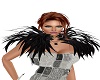 black fur feather collar