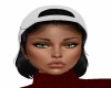 WHITE Cap Bk/BLACK Hair